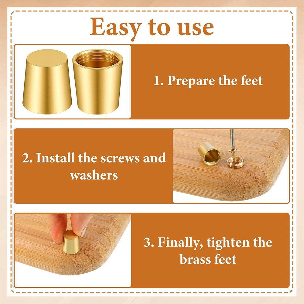 4PCS Brass Cutting Board Feet  - Display Risers Set ulasan dan harga