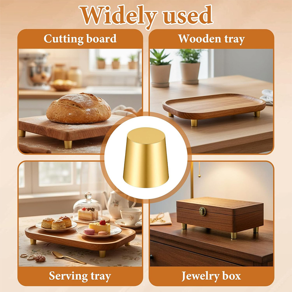 4pcs Brass Cutting Board Feet  - Display Risers Set ulasan dan harga