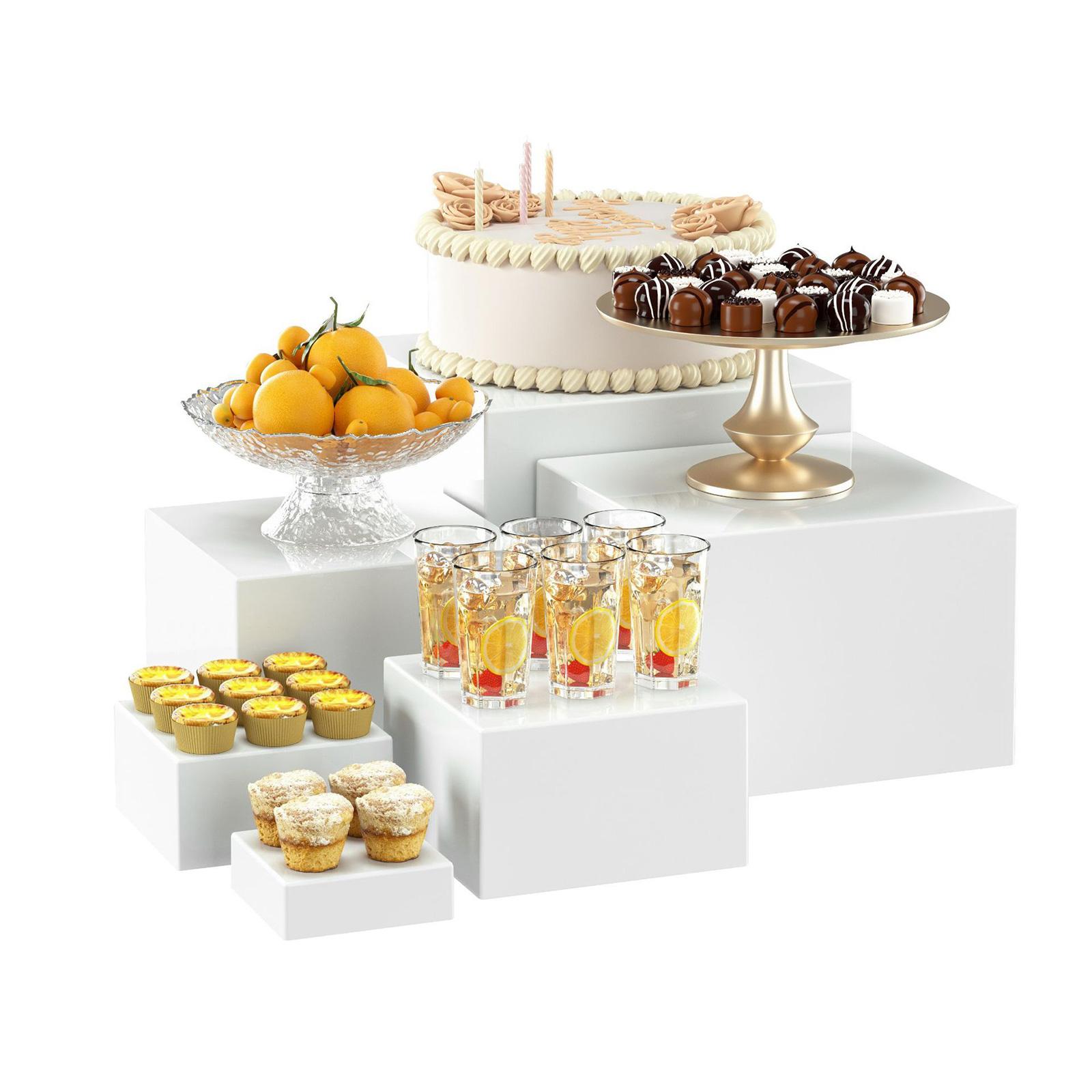 6x Acrylic Buffet Riser Desser - Display Risers Set ulasan dan harga
