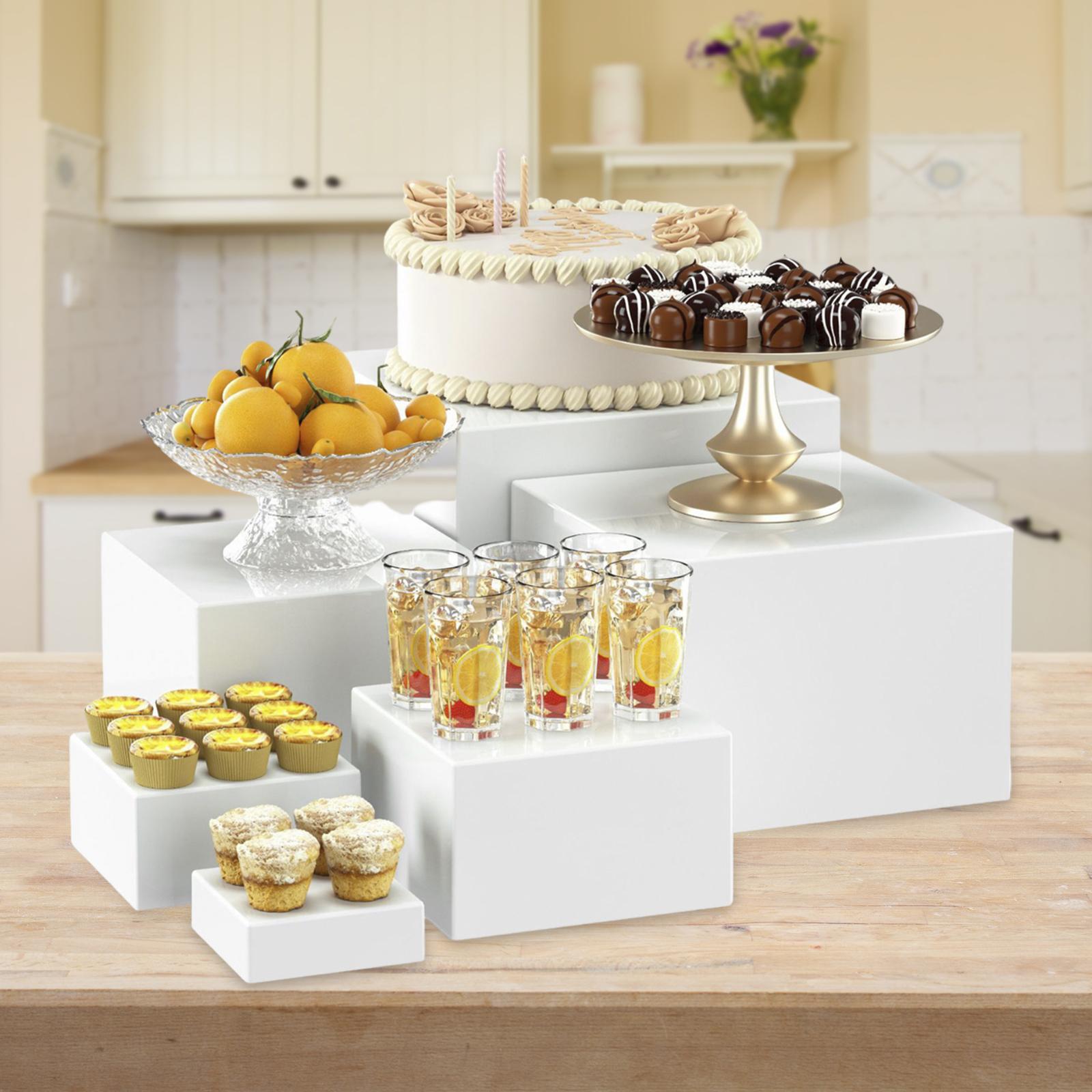 6x Acrylic Buffet Riser Desser - Display Risers Set ulasan dan harga