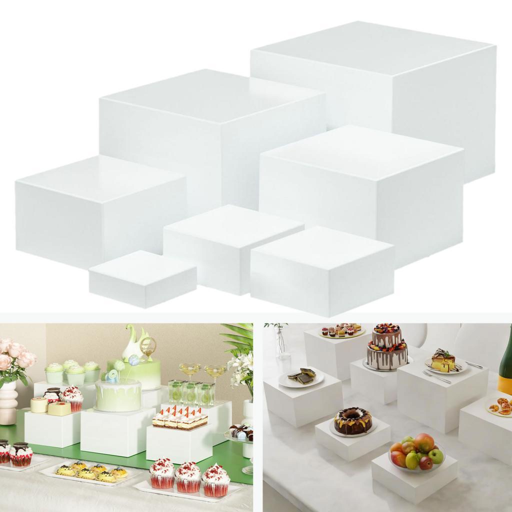 7 Pieces Acrylic Cube Display  - Display Risers Set ulasan dan harga